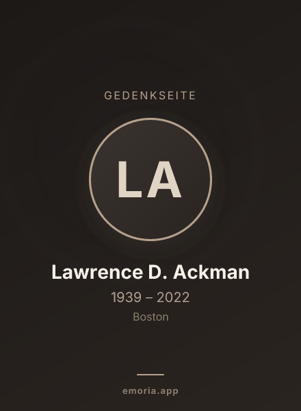 Gedenkportrait von Lawrence D. Ackman