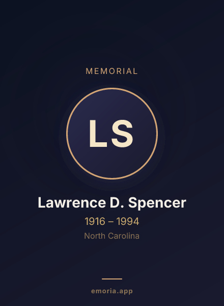Memorial portrait of Lawrence D. Spencer