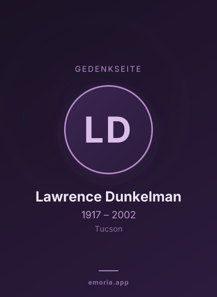 Gedenkportrait von Lawrence Dunkelman