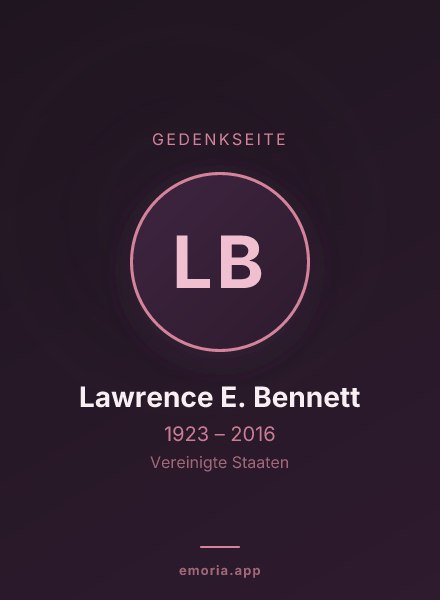 Gedenkportrait von Lawrence E. Bennett