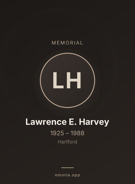 Memorial portrait of Lawrence E. Harvey