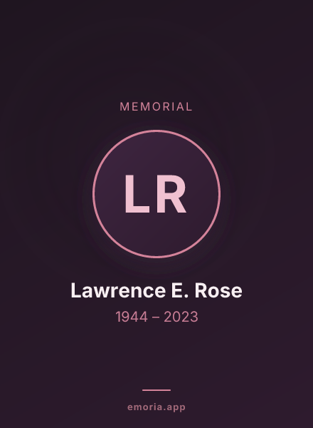 Memorial portrait of Lawrence E. Rose