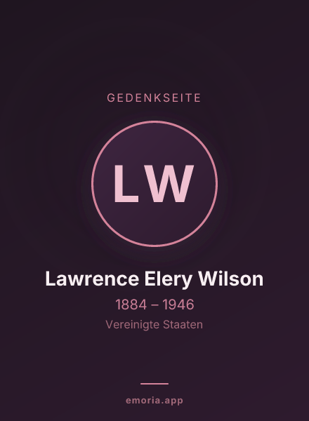 Gedenkportrait von Lawrence Elery Wilson