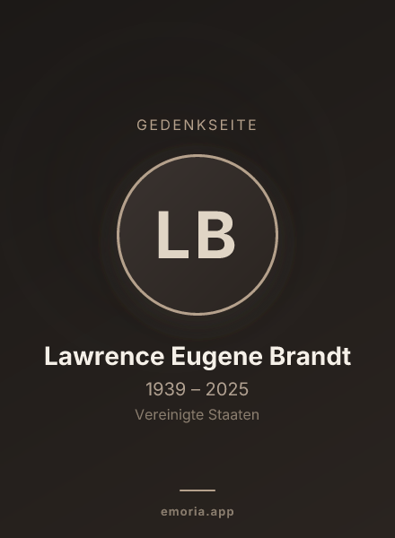 Gedenkportrait von Lawrence Eugene Brandt