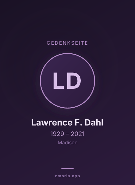 Gedenkportrait von Lawrence F. Dahl