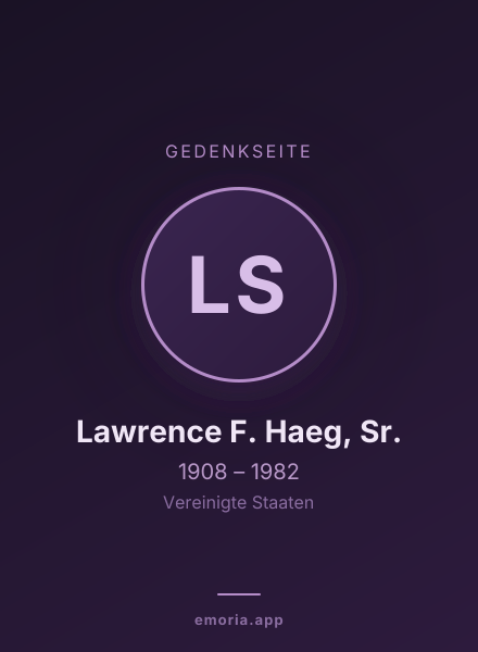 Gedenkportrait von Lawrence F. Haeg, Sr.