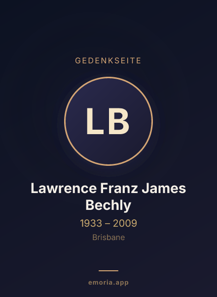 Gedenkportrait von Lawrence Franz James Bechly