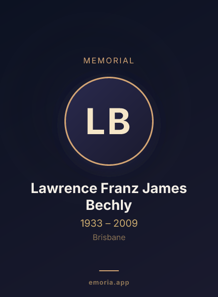 Memorial portrait of Lawrence Franz James Bechly
