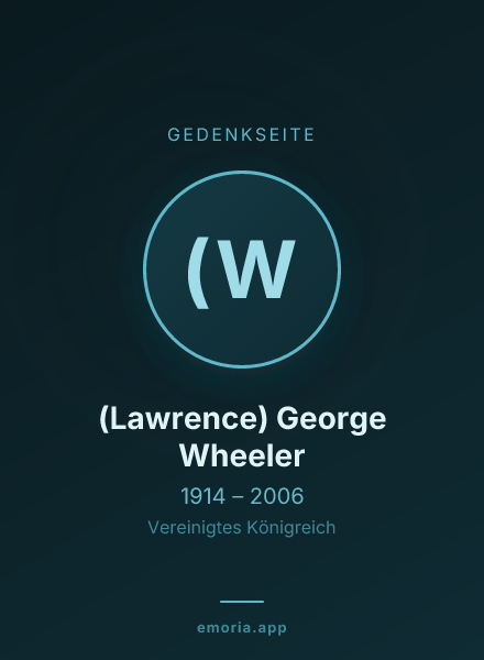 Gedenkportrait von (Lawrence) George Wheeler