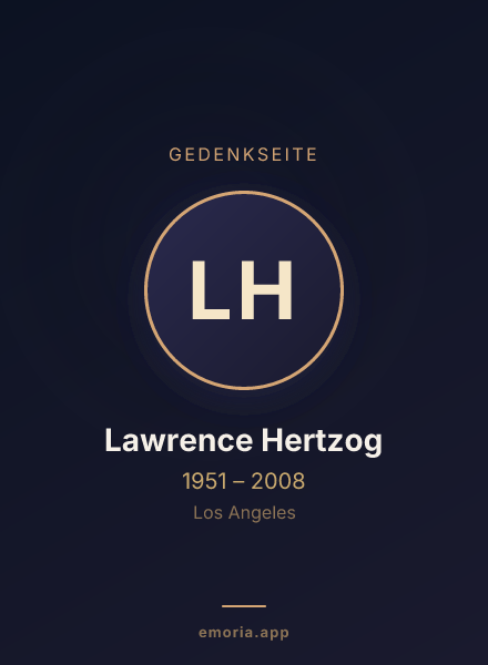 Gedenkportrait von Lawrence Hertzog