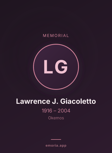 Memorial portrait of Lawrence J. Giacoletto