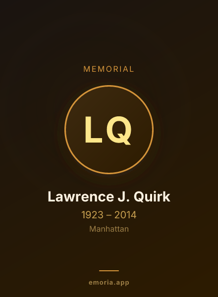 Memorial portrait of Lawrence J. Quirk