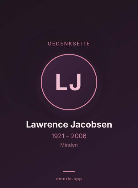 Gedenkportrait von Lawrence Jacobsen