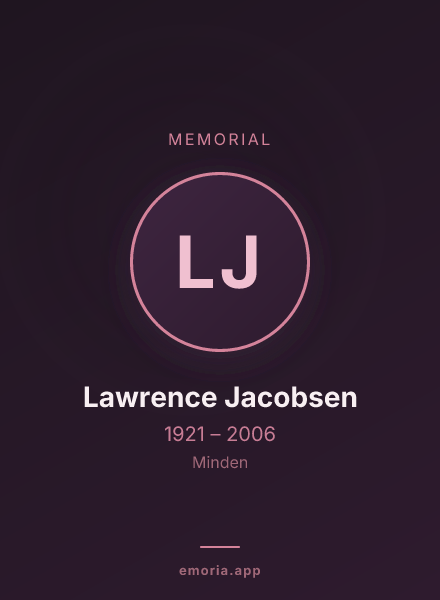 Memorial portrait of Lawrence Jacobsen
