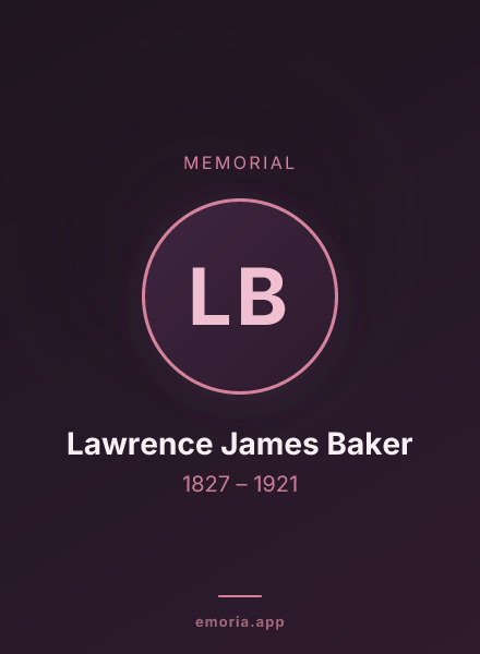 Memorial portrait of Lawrence James Baker