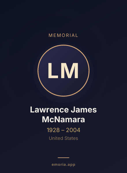 Memorial portrait of Lawrence James McNamara