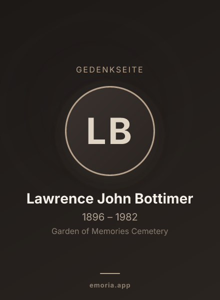 Gedenkportrait von Lawrence John Bottimer
