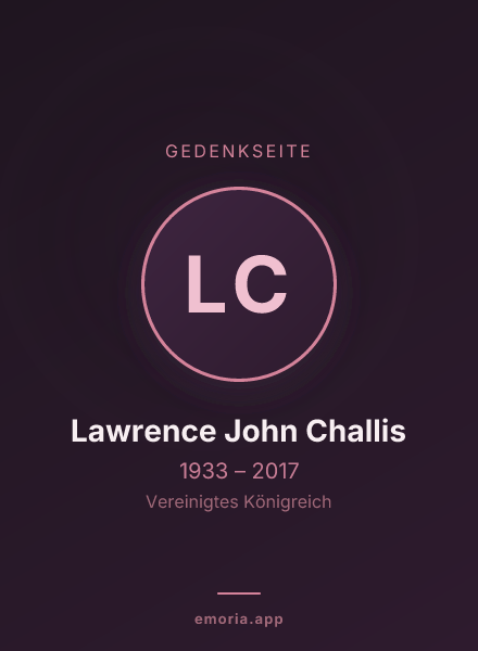 Gedenkportrait von Lawrence John Challis