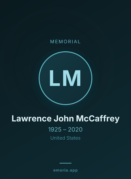 Memorial portrait of Lawrence John McCaffrey