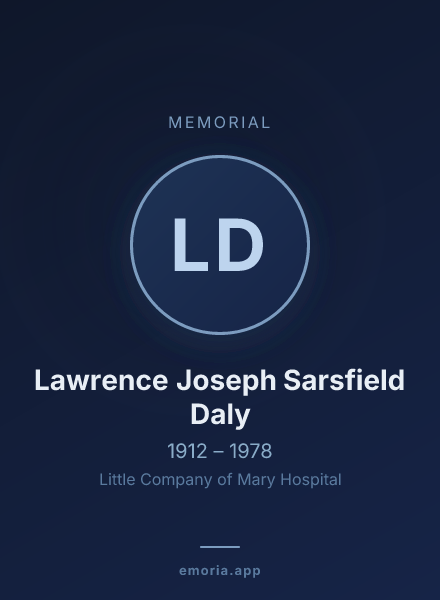Memorial portrait of Lawrence Joseph Sarsfield Daly