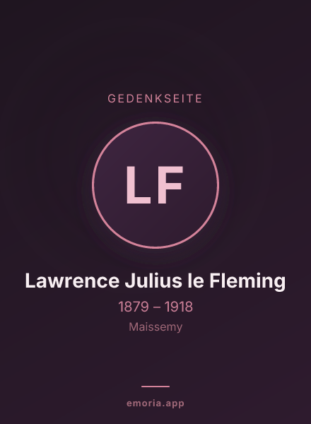 Gedenkportrait von Lawrence Julius le Fleming