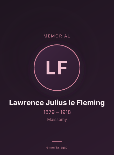 Memorial portrait of Lawrence Julius le Fleming