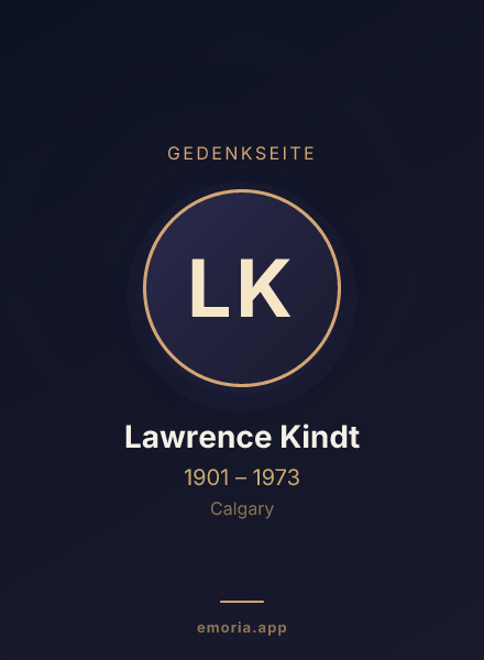 Gedenkportrait von Lawrence Kindt