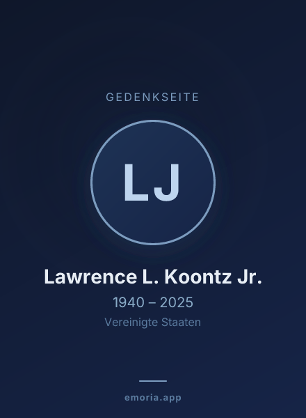 Gedenkportrait von Lawrence L. Koontz Jr.