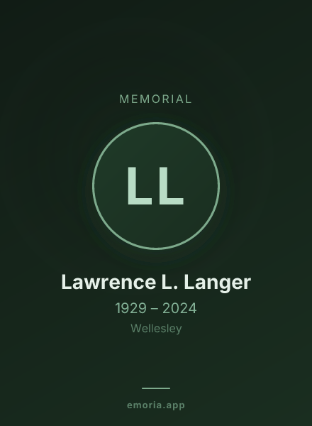 Memorial portrait of Lawrence L. Langer