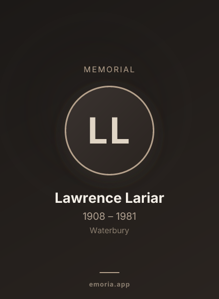 Memorial portrait of Lawrence Lariar