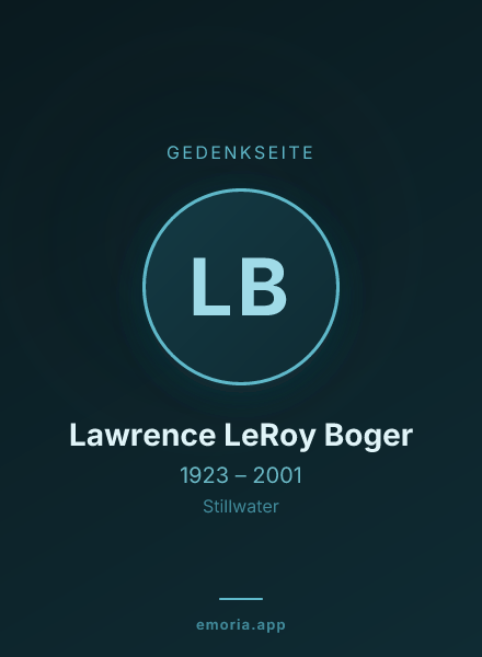 Gedenkportrait von Lawrence LeRoy Boger