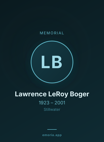 Memorial portrait of Lawrence LeRoy Boger