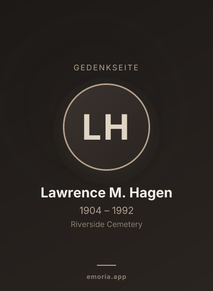 Gedenkportrait von Lawrence M. Hagen