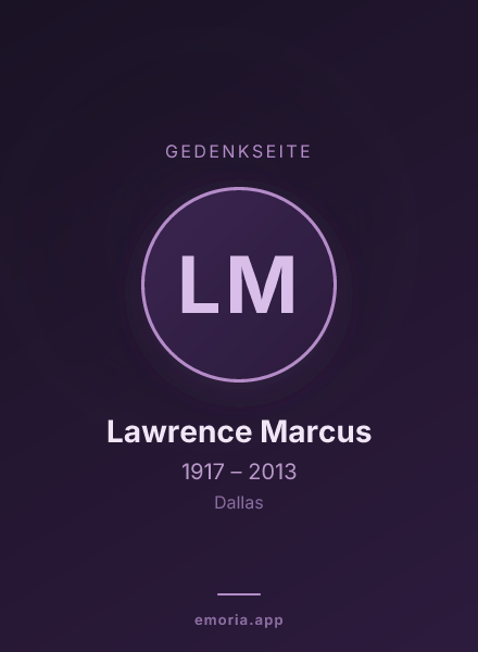 Gedenkportrait von Lawrence Marcus
