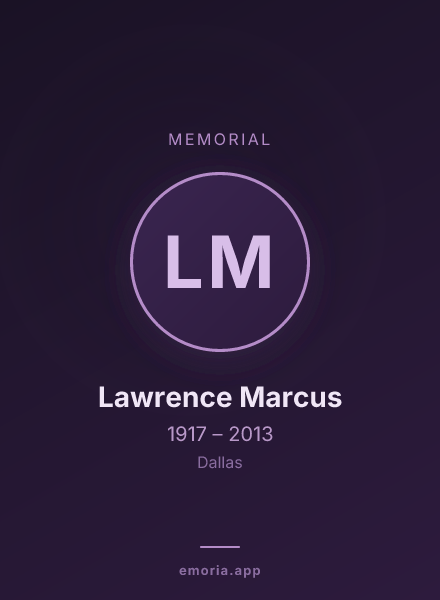 Memorial portrait of Lawrence Marcus