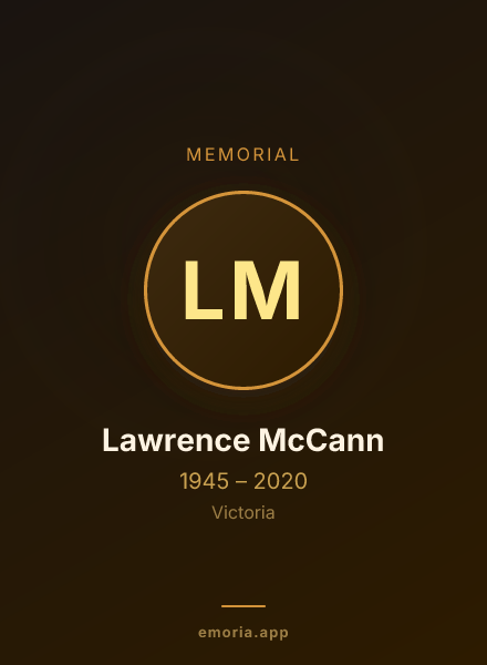 Memorial portrait of Lawrence McCann