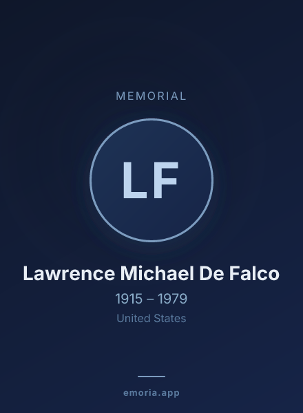 Memorial portrait of Lawrence Michael De Falco