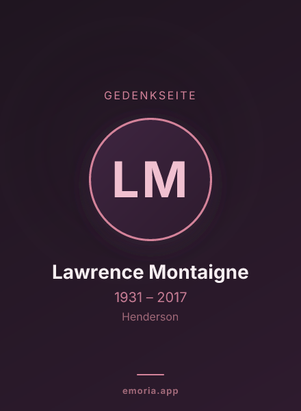 Gedenkportrait von Lawrence Montaigne