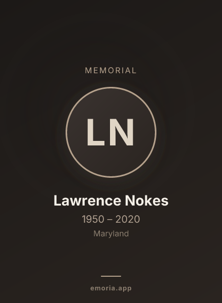 Memorial portrait of Lawrence Nokes