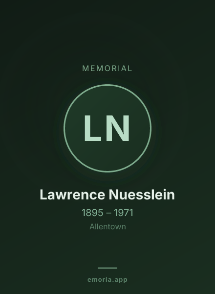 Memorial portrait of Lawrence Nuesslein