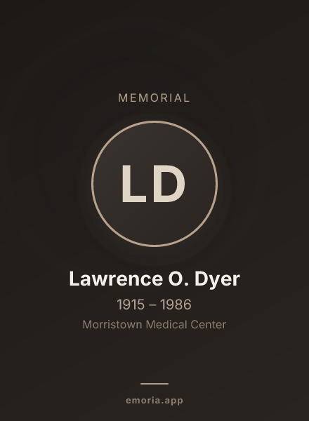 Memorial portrait of Lawrence O. Dyer