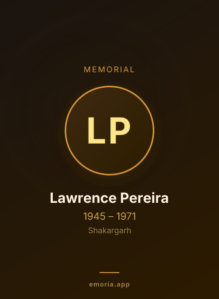 Memorial portrait of Lawrence Pereira