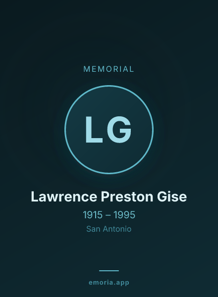 Memorial portrait of Lawrence Preston Gise