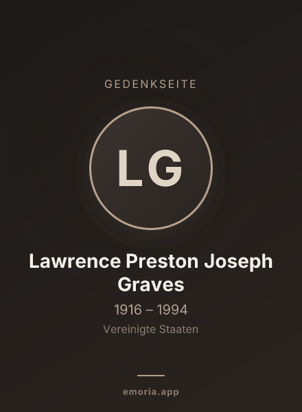 Gedenkportrait von Lawrence Preston Joseph Graves