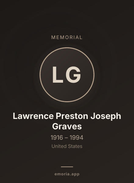 Memorial portrait of Lawrence Preston Joseph Graves