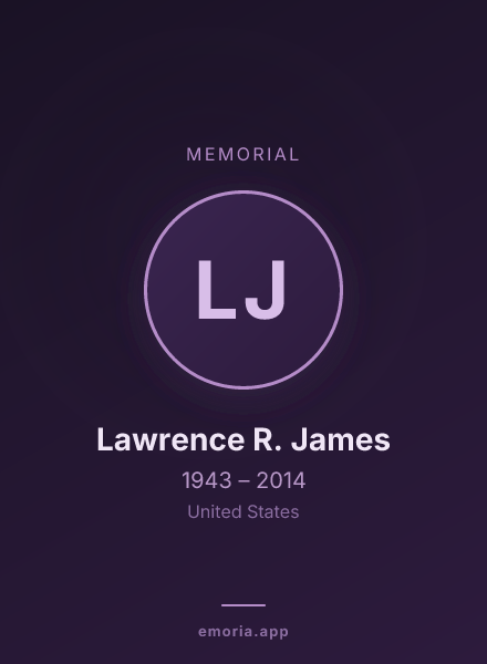 Memorial portrait of Lawrence R. James