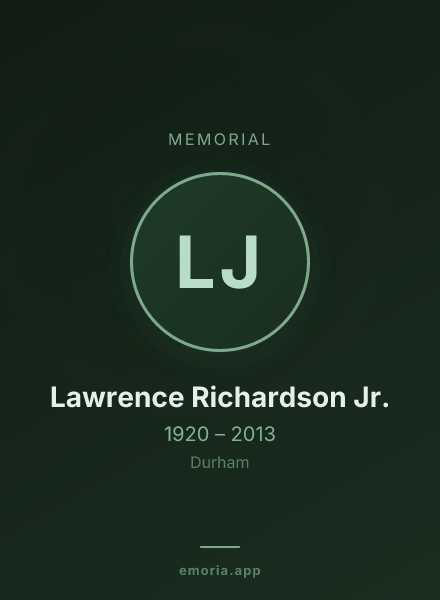 Memorial portrait of Lawrence Richardson Jr.