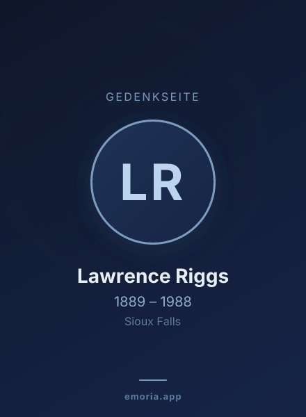 Gedenkportrait von Lawrence Riggs