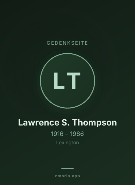Gedenkportrait von Lawrence S. Thompson