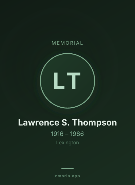 Memorial portrait of Lawrence S. Thompson